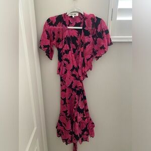 DIANE VON FURSTENBERG Floral Print Knee-Length Dress